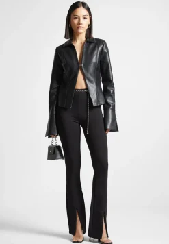 Vegan Leather Shirt With Clasp