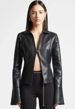 Vegan Leather Shirt With Clasp