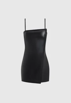 Vegan Leather Tailored Playsuit With Gloves