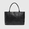 Vegan Leather Woven Tote Bag