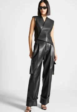 Vegan Leather Wrap Waistcoat