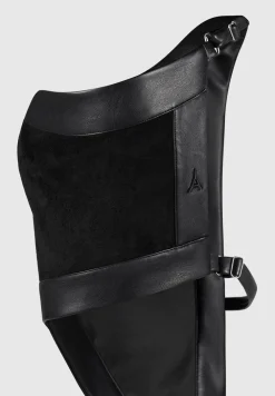 Vegan Suede & Leather Asymmetric Backless Top