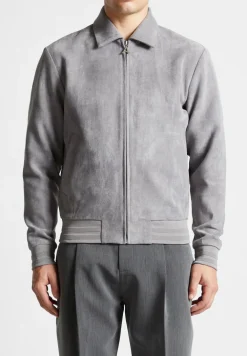 Vegan Suede Bomber Jacket