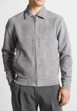 Vegan Suede Bomber Jacket