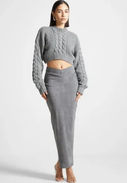 Vegan Suede Midaxi Skirt