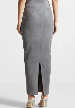 Vegan Suede Midaxi Skirt