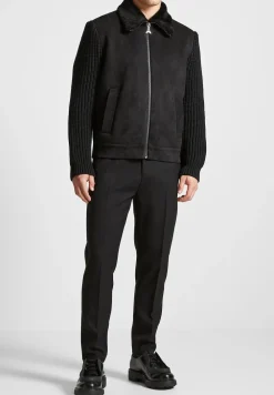 Vegan Suede Shearling & Knit Jacket