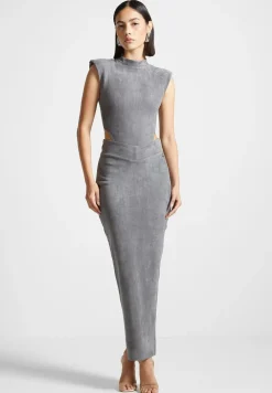 Vegan Suede Wide Shoulder Bodysuit