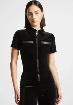 Velour Fit And Flare Jumpsuit