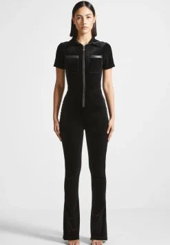 Velour Fit And Flare Jumpsuit