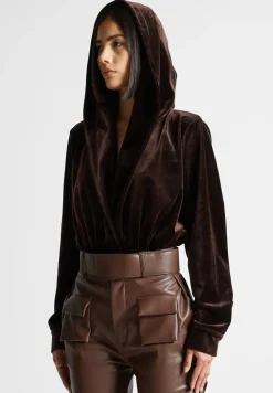 Velour Hooded Bodysuit