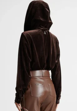 Velour Hooded Bodysuit