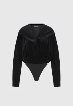 Velour Hooded Bodysuit