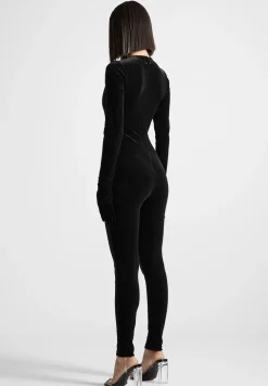 Velour Jumpsuit With Gloves