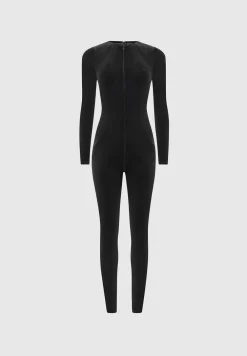 Velour Jumpsuit With Gloves