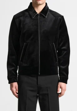 Velvet Jacket With Contrast Piping