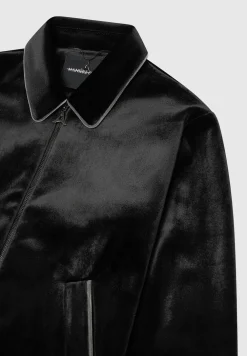 Velvet Jacket With Contrast Piping