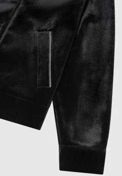 Velvet Jacket With Contrast Piping