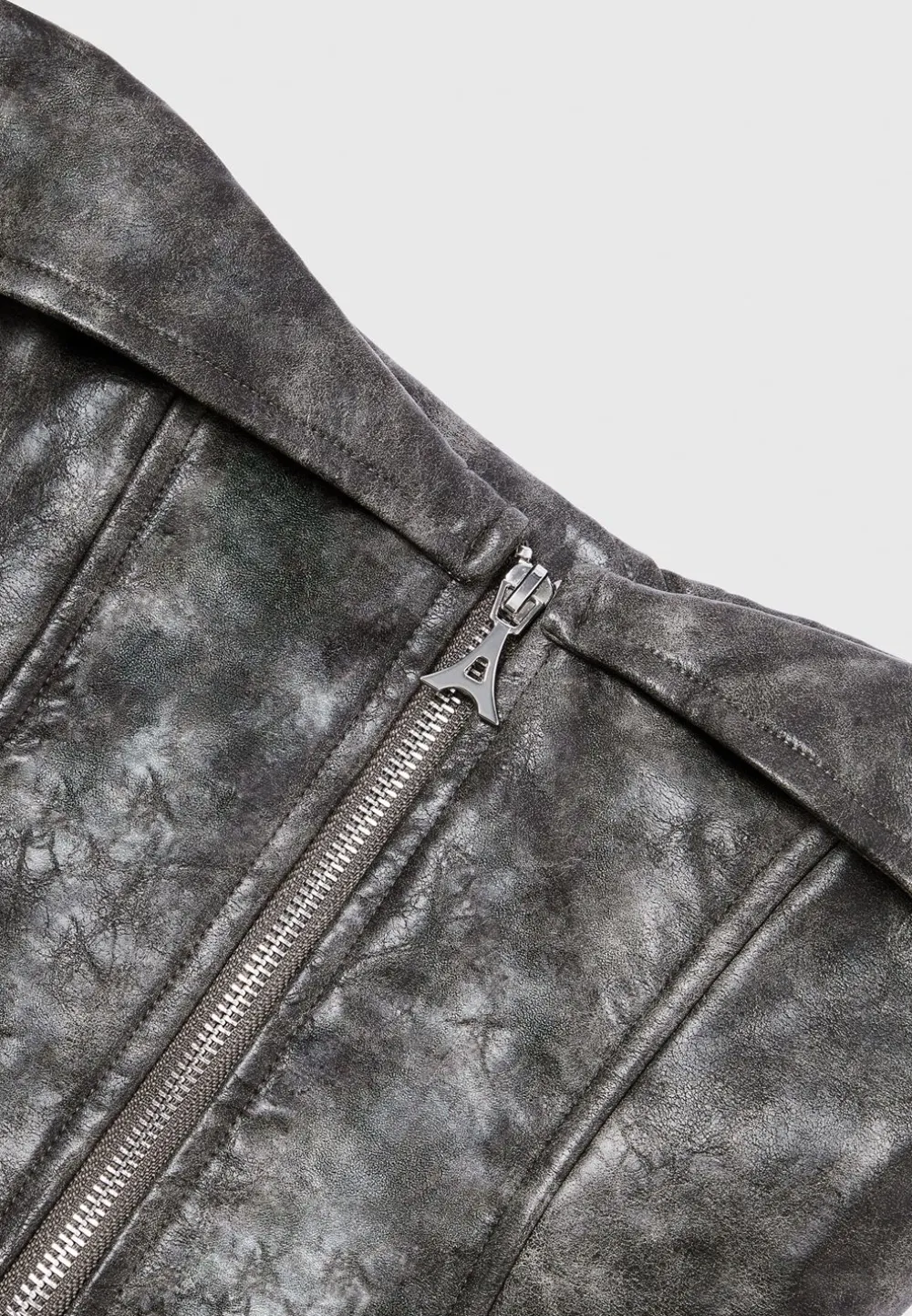 Vintage Vegan Leather Biker Corset