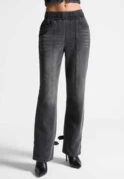 Washed Denim Jersey Joggers