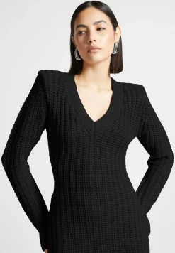 Wide Shoulder Knitted Midaxi Dress