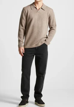 Wool Blend Knit Revere Long Sleeve Jumper