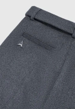 Wool Blend Marl Belted Trousers