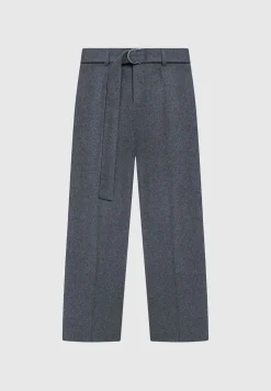 Wool Blend Marl Belted Trousers