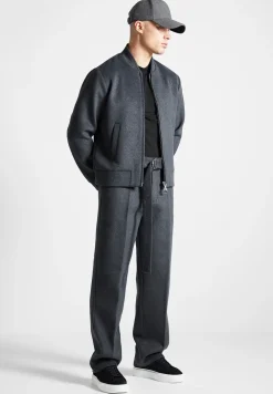 Wool Blend Marl Bomber Jacket