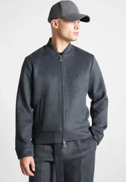 Wool Blend Marl Bomber Jacket