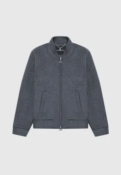 Wool Blend Marl Bomber Jacket