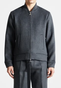Wool Blend Marl Bomber Jacket