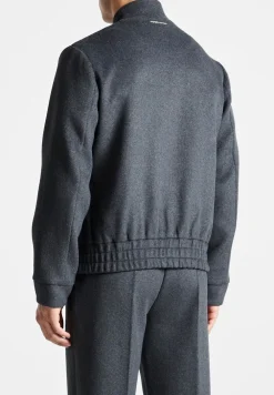 Wool Blend Marl Bomber Jacket