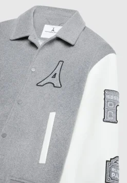 Wool Blend Mona Lisa Varsity Jacket