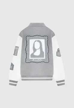 Wool Blend Mona Lisa Varsity Jacket