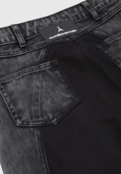 Zip Detail Denim Cargo Pants