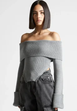 Zip Detail Knit Bandeau Top