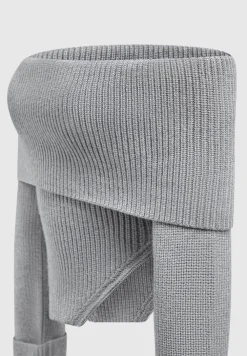 Zip Detail Knit Bandeau Top