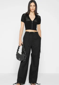 Zip Front Knitted Crop Top
